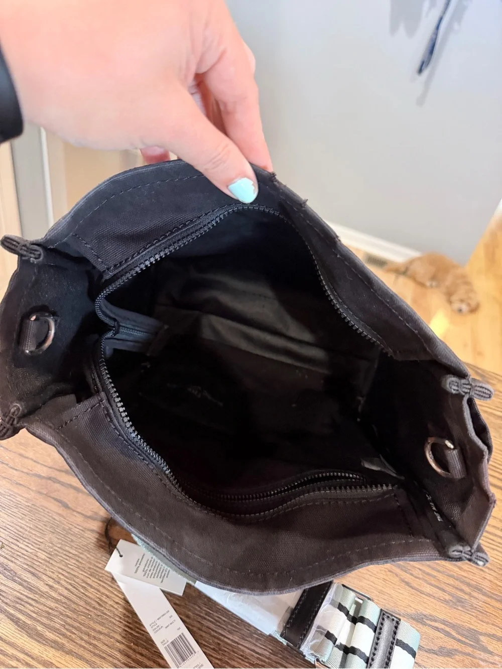 Marc Jacobs Black 'The Book Bag' with NWT Striped Strap